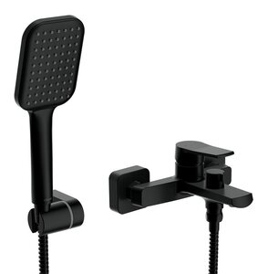 Изображение товара Смеситель Cersanit City A68401, для ванны и душа, с душевым гарнитуром, черный матовый