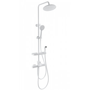 Изображение товара Душевая система Wonzon & Woghand Plate WW-C3017-A1-MW, с термостатом, с гигиеническим душем, цвет белый матовый