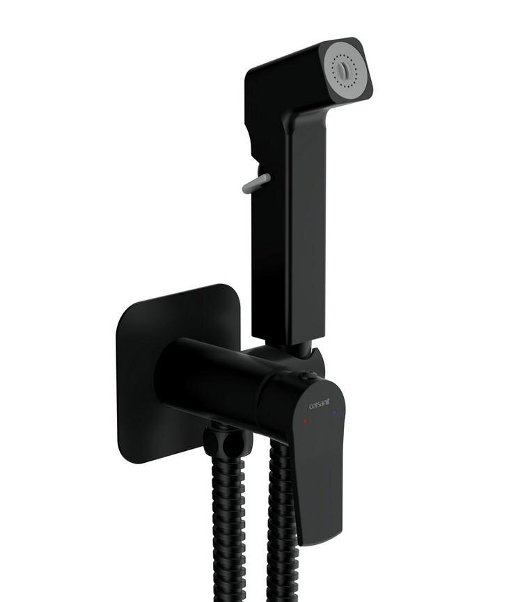 Изображение товара Гигиенический душ Cersanit City A68333, со смесителем, с внутренней частью, черный матовый