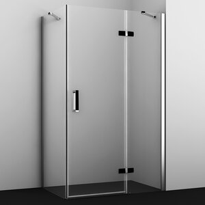 Изображение товара Душевой уголок WasserKRAFT Aller Black, 120 х 100 см, стекло прозрачное, профиль хром, 10H10LBLACK/10H10RBLACK