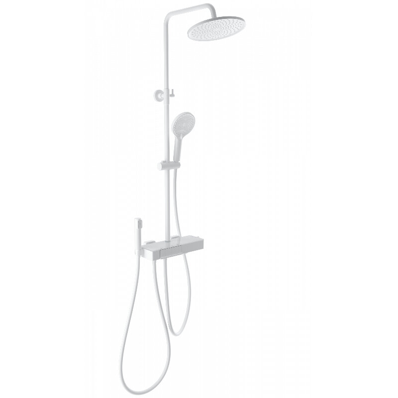 Изображение товара Душевая система Wonzon & Woghand Muse WW-B3580-MW, с термостатом, с гигиеническим душем, цвет белый матовый