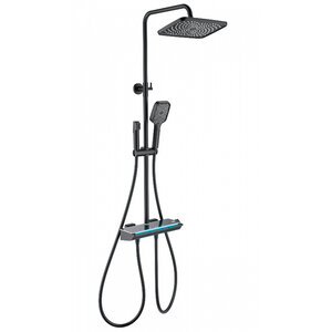 Изображение товара Душевая система Wonzon & Woghand Muse WW-B4174-MB, с термостатом, с гигиеническим душем, цвет черный матовый