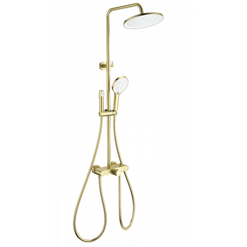 Изображение товара Душевая система Wonzon & Woghand Muse WW-B4113-BG, с термостатом, с гигиеническим душем, PVD-покрытие, цвет золото брашированное Изображение товара Душевая система Wonzon & Woghand Muse WW-B4113-BG, с термостатом, с гигиеническим душем, PVD-покрытие, цвет золото брашированное