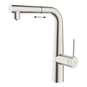 Изображение товара Смеситель Iddis Pure PURBNPFi05N для кухонной мойки, выдвижной излив, с подключением фильтра, сатин