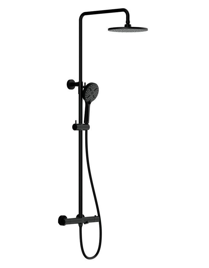 Изображение товара Душевая система Cersanit Oliva A68984 термостат черный матовый с тропическим душем