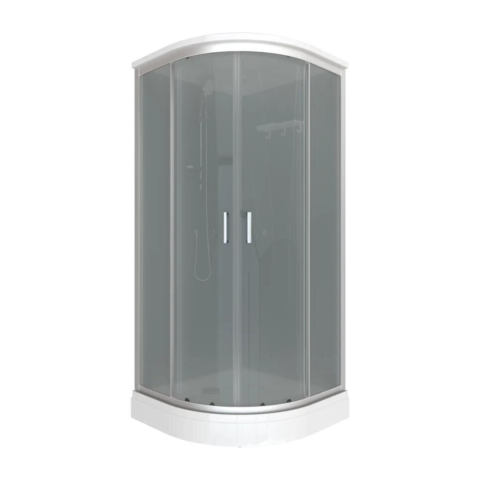 Изображение товара Душевая кабина Triton Прайм-Сатин-Вельвет Щ0000076118, 90 x 90 см, поддон 17 см, стекло прозрачное, профиль сатин