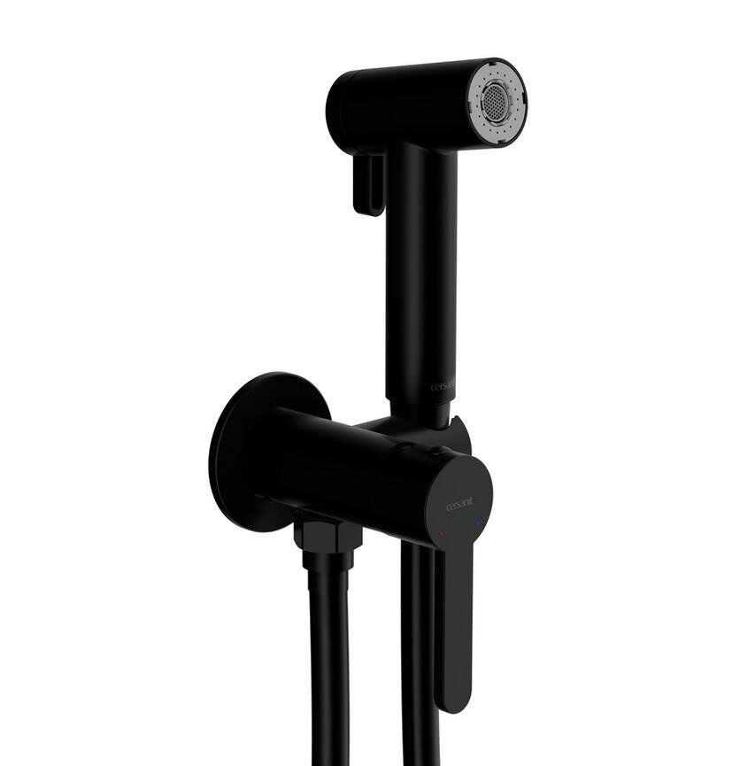 Изображение товара Гигиенический душ Cersanit Oliva A68990, со смесителем, с внутренней частью, черный матовый