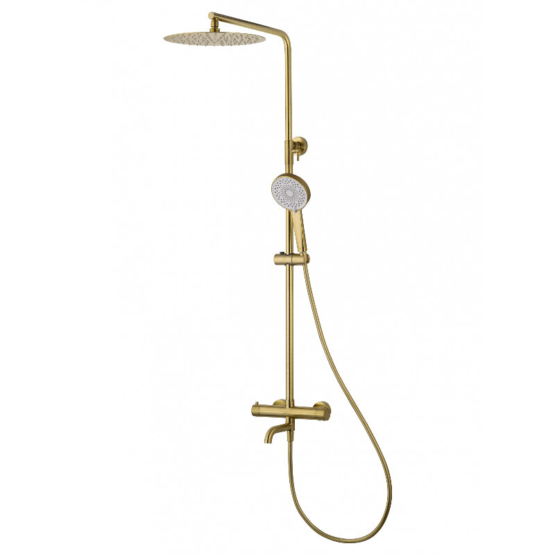 Изображение товара Душевая система Wonzon & Woghand Stick WW-88739903-BG, с термостатом, PVD-покрытие, цвет золото брашированное