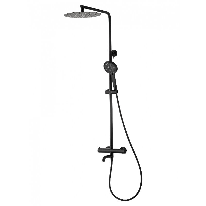 Изображение товара Душевая система Wonzon & Woghand Stick WW-88739903-MB с термостатом - черный матовый