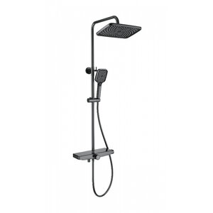 Изображение товара Душевая система Wonzon & Woghand ThermoKlick WW-B3098-A-BGG, с термостатом, PVD-покрытие, цвет графит темный