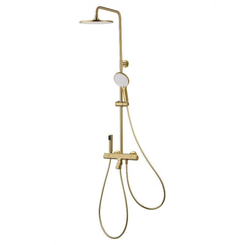 Изображение товара Душевая система Wonzon & Woghand The One WW-B3094-BG, с термостатом, с гигиеническим душем, PVD-покрытие, цвет золото брашированное Изображение товара Душевая система Wonzon & Woghand The One WW-B3094-BG, с термостатом, с гигиеническим душем, PVD-покрытие, цвет золото брашированное