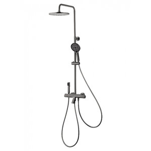 Изображение товара Душевая система Wonzon & Woghand The One WW-B3094-BGG, с термостатом, с гигиеническим душем, PVD-покрытие, цвет графит темный