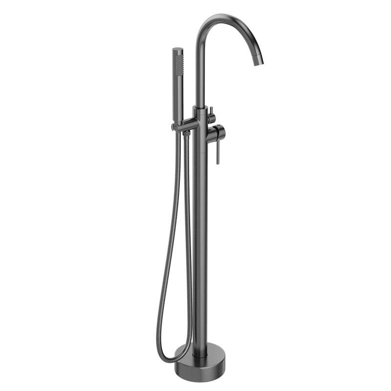 Изображение товара Напольный смеситель для ванны и душа Stworki Лунд S25130GB вороненая сталь