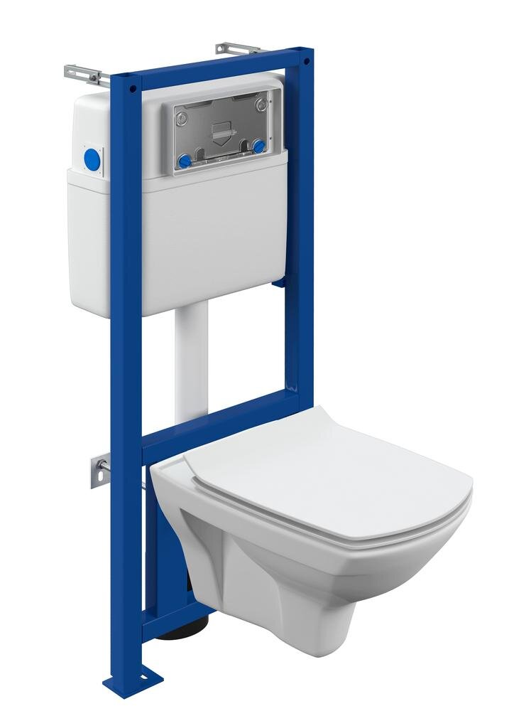 Изображение товара Инсталляция Cersanit Link pro A64122, безободковым унитазом Carina XL, сиденье микролифт, белый