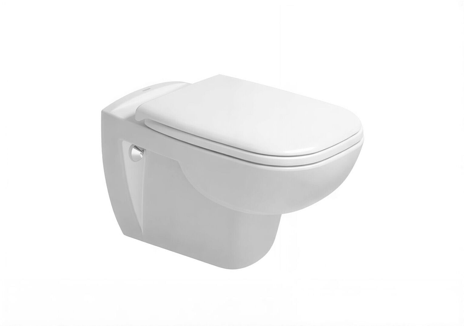 Изображение товара Подвесной унитаз Duravit D-Code 45700900A1, безободковый, крышка микролифт Изображение товара Подвесной унитаз Duravit D-Code 45700900A1, безободковый, крышка микролифт