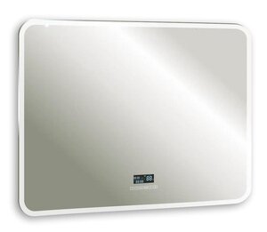 Изображение товара Зеркало Silver Mirrors Стив 6 ФР-00001346, 100 см, LED подсветка, выключатель сенсорный, антизапотевание, часы, Bluetooth, белый