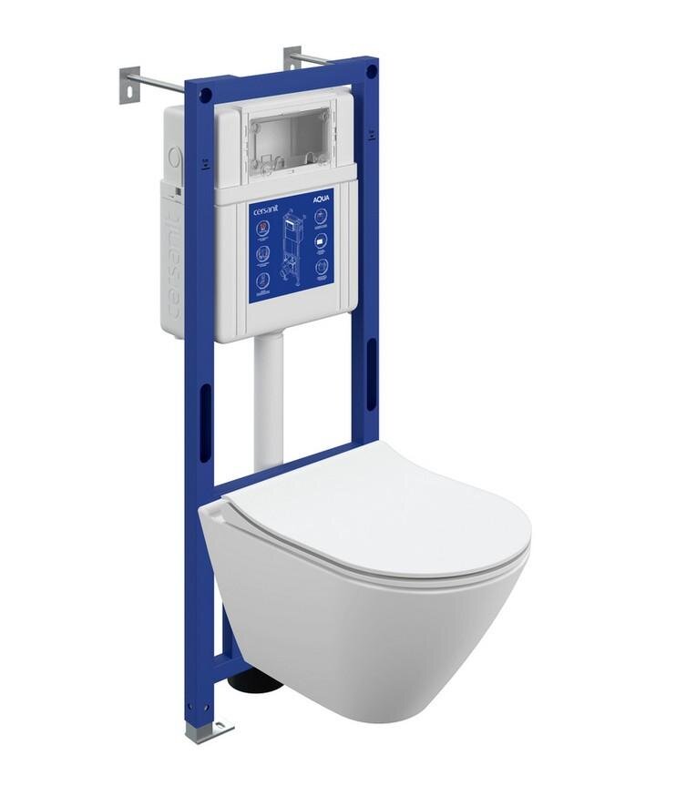 Изображение товара Инсталляция Cersanit Aqua 40 Smart M A69323, с безободковым унитазом City Smart, сиденье микролифт, белый Изображение товара Инсталляция Cersanit Aqua 40 Smart M A69323, с безободковым унитазом City Smart, сиденье микролифт, белый