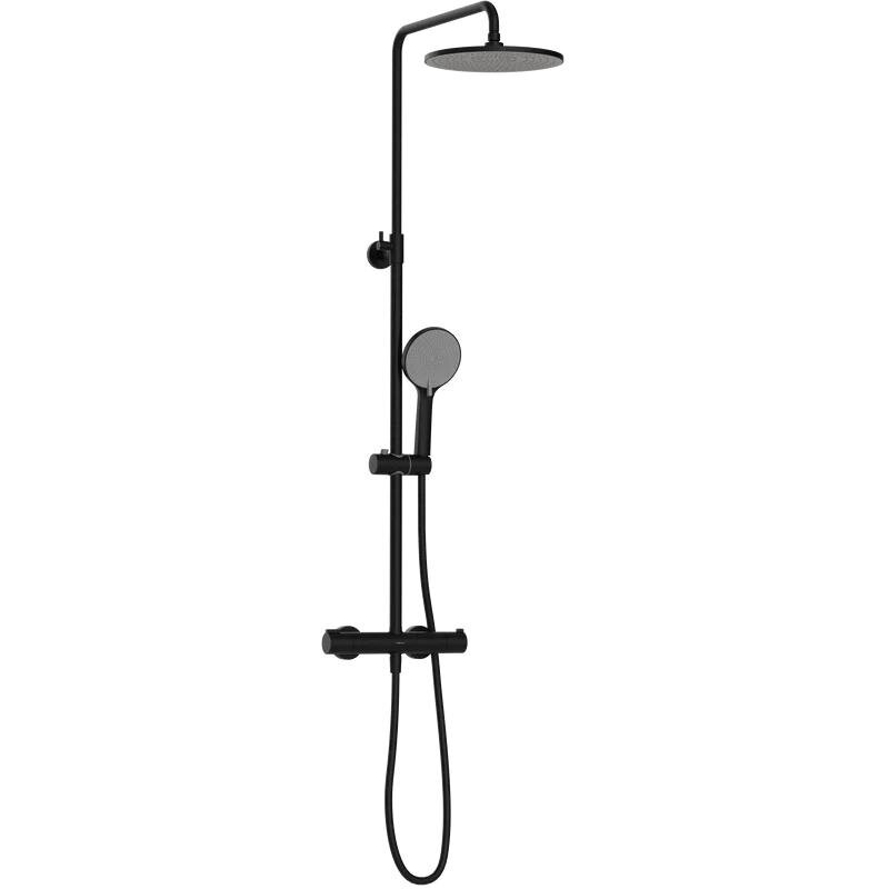 Изображение товара Душевая система Stworki Сортланд S10160BK, термостатическая, PVD черный матовый