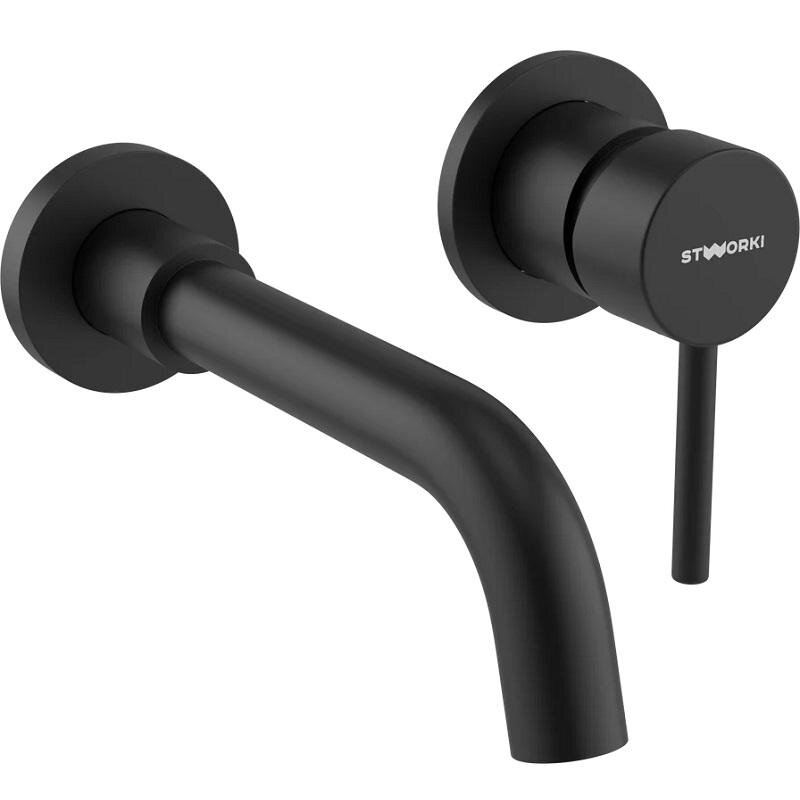 Изображение товара Смеситель для раковины Stworki Эстерсунд S31040BK, с внутренней частью, цвет черный матовый PVD