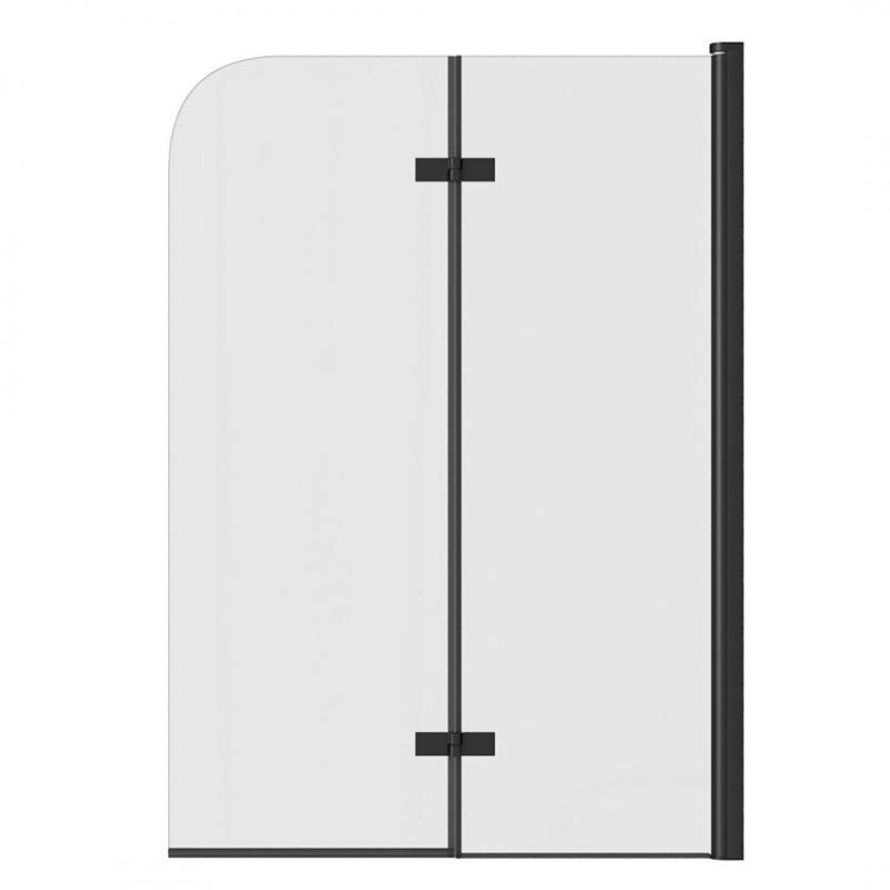 Изображение товара Стеклянная шторка для ванны Relisan 100140-CL-BM2 двустворчатая, черный матовый профиль