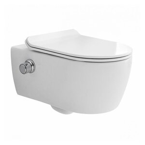 Изображение товара Подвесной унитаз SSWW CT2039V-B, безободковый, сиденье микролифт, с функцией биде, цвет белый