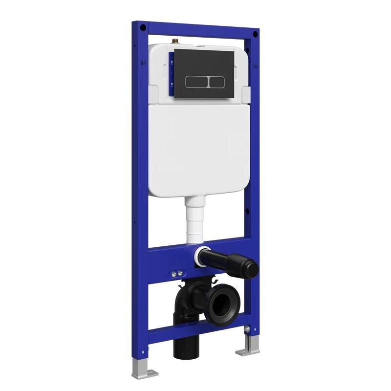 Изображение товара Инсталляция для унитаза Stworki Кронборг S28500BK с механической клавишей, синий