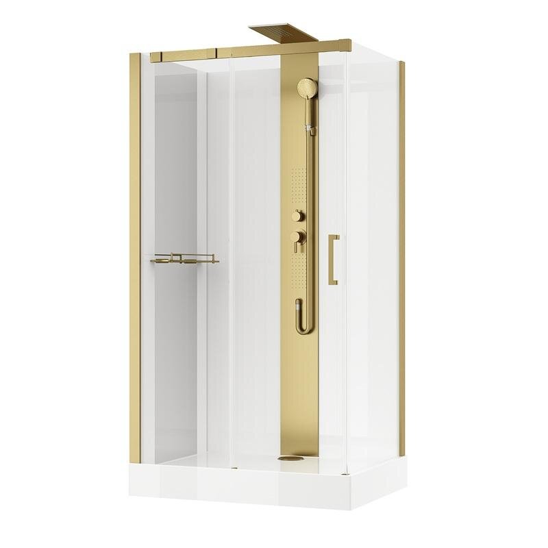 Изображение товара Душевая кабина Black&White Galaxy G8708G 80x110 см гидромассаж стекло золото профиль