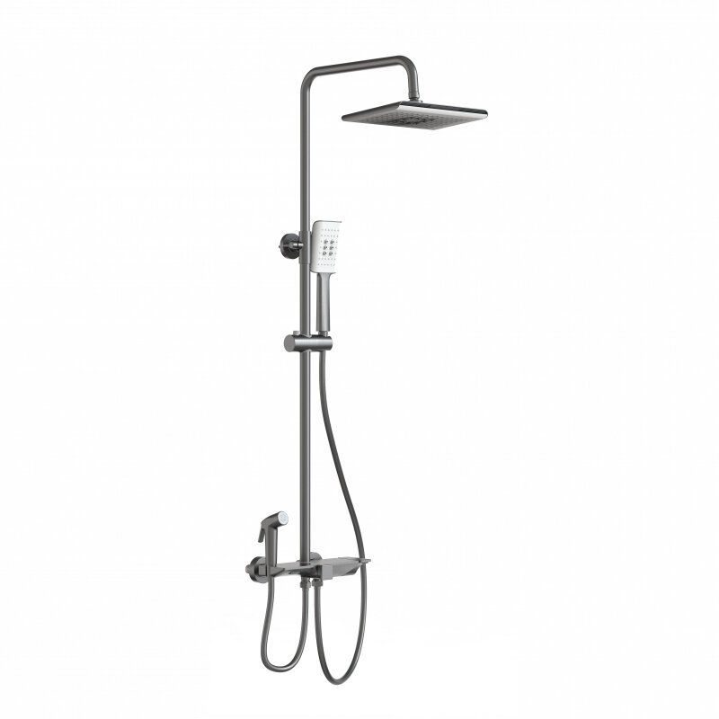 Изображение товара Душевая система Wonzon & Woghand WW-B3310-BGG с термостатом, графит темный