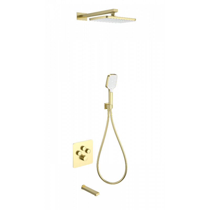 Изображение товара Душевая система Wonzon & Woghand WW-B4005-BG, с термостатом, PVD-покрытие, цвет золото брашированное