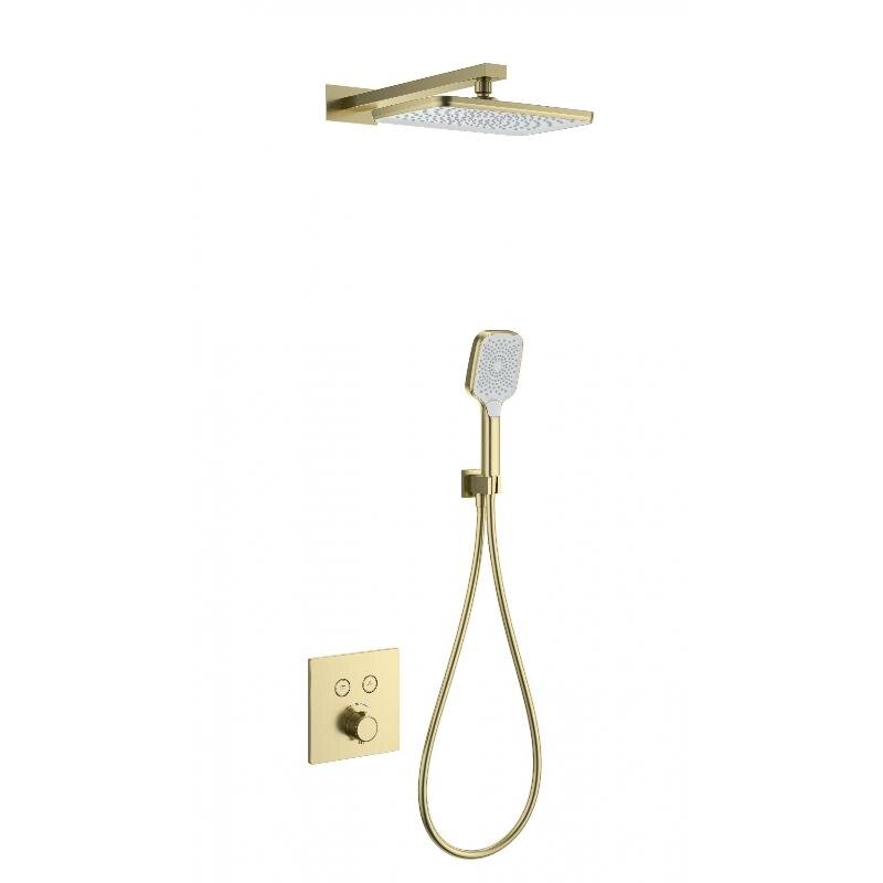 Изображение товара Душевая система Wonzon & Woghand WW-D2017-B-BG с термостатом, золото брашированное