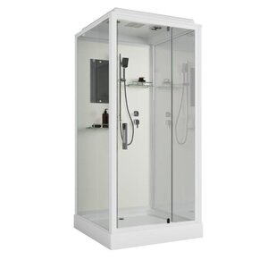 Изображение товара Душевая кабина Niagara Standart ST80/15Q, 80 x 80 см, с крышей, низкий поддон, стекло прозрачное, профиль белый