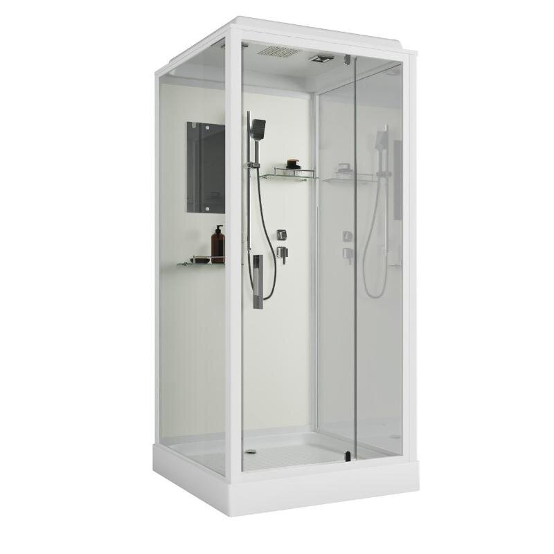 Изображение товара Душевая кабина Niagara Standart ST90/15Q с крышей и низким поддоном, 90x90 см, белый профиль