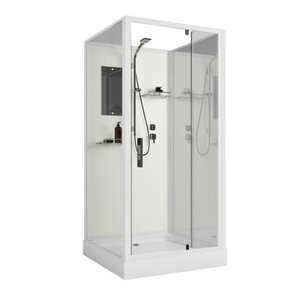 Изображение товара Душевая кабина Niagara Standart ST80/15Q/BK, 80 x 80 см, низкий поддон, стекло прозрачное, профиль белый