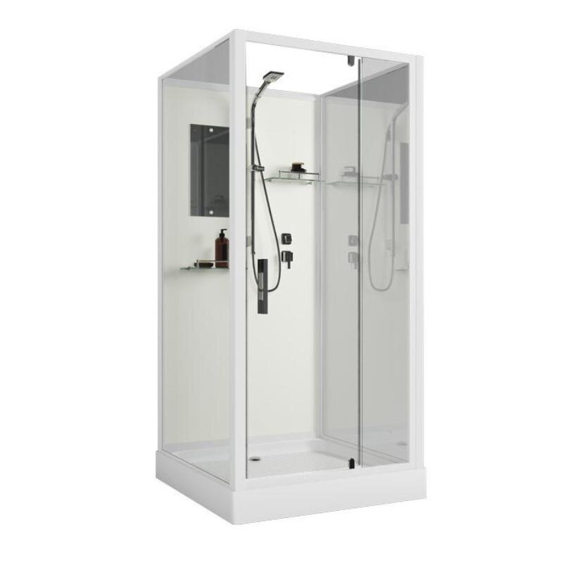 Изображение товара Душевая кабина Niagara Standart ST80/15Q/BK, 80 x 80 см, низкий поддон, стекло прозрачное, профиль белый