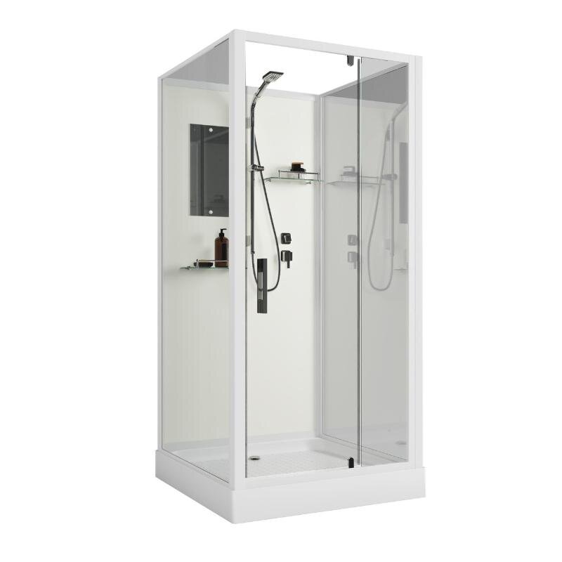 Изображение товара Душевая кабина Niagara Standart ST90/15Q/BK 90x90 см низкий поддон стекло белый профиль