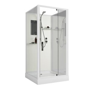 Изображение товара Душевая кабина Niagara Standart ST100/15Q/BK, 100 x 100 см, низкий поддон, стекло прозрачное, профиль белый