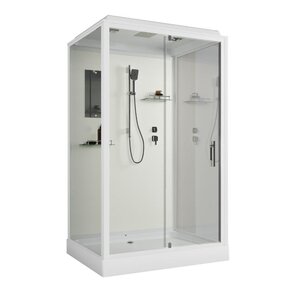 Изображение товара Душевая кабина Niagara Standart ST120/90/15Q, 90 x 120 см, с крышей, низкий поддон, стекло прозрачное, профиль белый