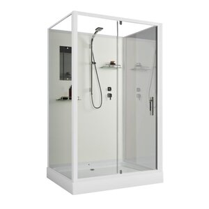 Изображение товара Душевая кабина Niagara Standart ST100/80/15Q/BK, 80 x 100 см, низкий поддон, стекло прозрачное, профиль белый