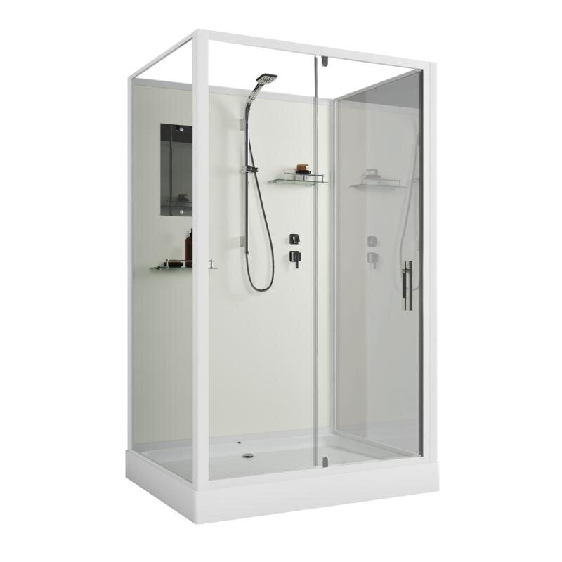 Изображение товара Душевая кабина Niagara Standart 80x100 см низкий поддон стекло белый профиль