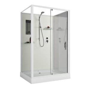 Изображение товара Душевая кабина Niagara Standart ST120/90/15Q/BK, 90 x 120 см, низкий поддон, стекло прозрачное, профиль белый