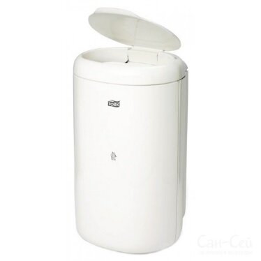 Изображение товара Корзина для мусора Tork Elevation 564000 5 л, белая, настенная, закрытая, современный дизайн