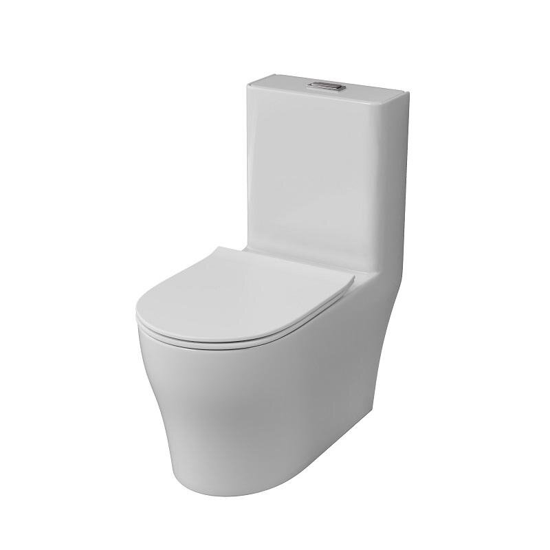 Изображение товара Напольный унитаз моноблок Grossman Classic GR-4488SQ, смыв торнадо, безободковый, сиденье с микролифтом тонкое, белый