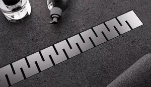 Изображение товара Дренажный канал Veconi Stesso Line VSL400, 40 см, перфорированная решетка, хром