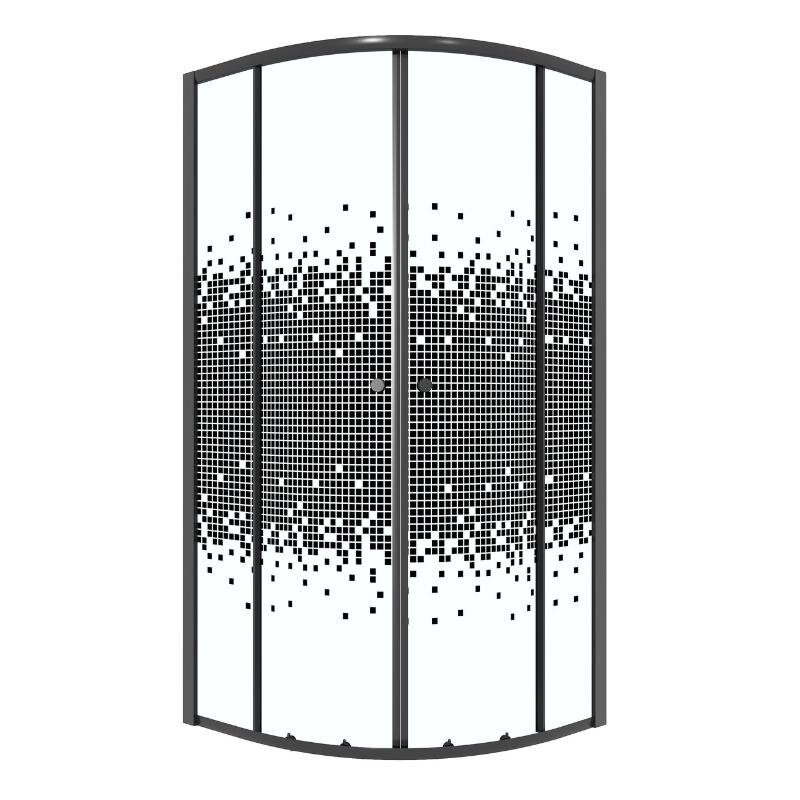 Изображение товара Душевой уголок Niagara Eco NG-1003-14BLACK 80х80 см стекло мозаика черный матовый профиль