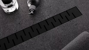 Изображение товара Дренажный канал Veconi Stesso Line VSL400B, 40 см, перфорированная решетка, черный матовый