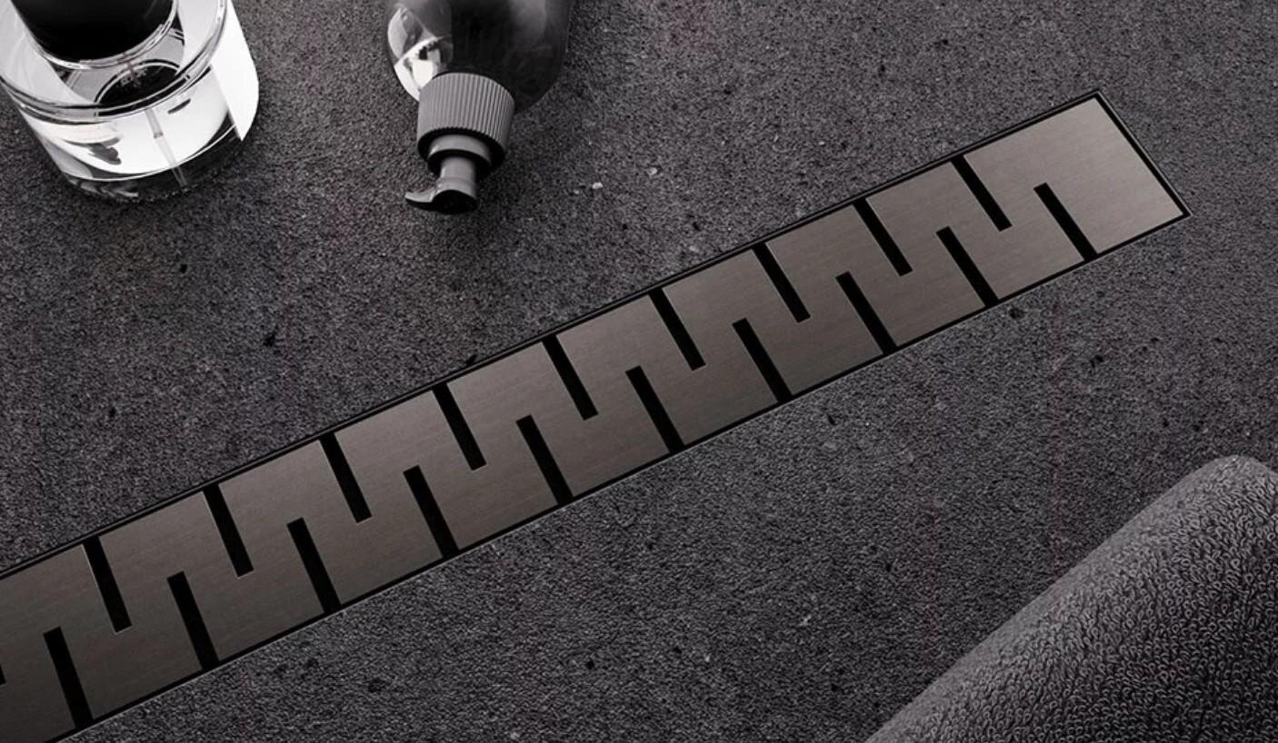 Изображение товара Дренажный канал Veconi Stesso Line VSL900GR 90 см с перфорированной решеткой графит брашинг