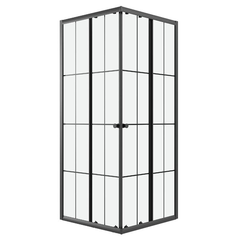 Изображение товара Душевой уголок Niagara Eco NG-1010-14QKL 100x100 см черный матовый раздвижные двери