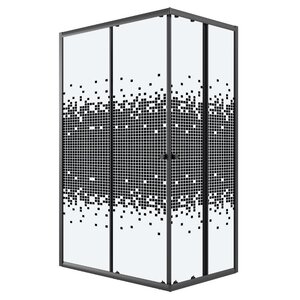 Изображение товара Душевой уголок Niagara Eco NG-1012-14QBLACK, 120 х 80 см, стекло мозаика, профиль черный матовый