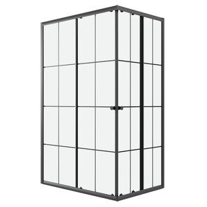 Изображение товара Душевой уголок Niagara Eco NG-1018-14QKL, 100 х 80 см, стекло клетка, профиль черный матовый