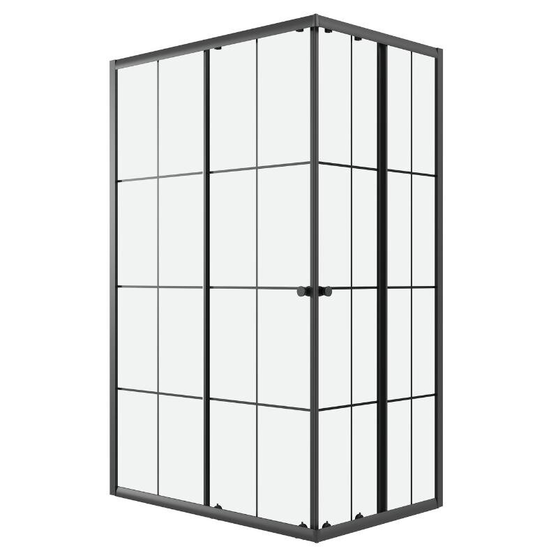 Изображение товара Душевой уголок Niagara Eco NG-1018-14QKL, 100 х 80 см, стекло клетка, профиль черный матовый Изображение товара Душевой уголок Niagara Eco NG-1018-14QKL, 100 х 80 см, стекло клетка, профиль черный матовый